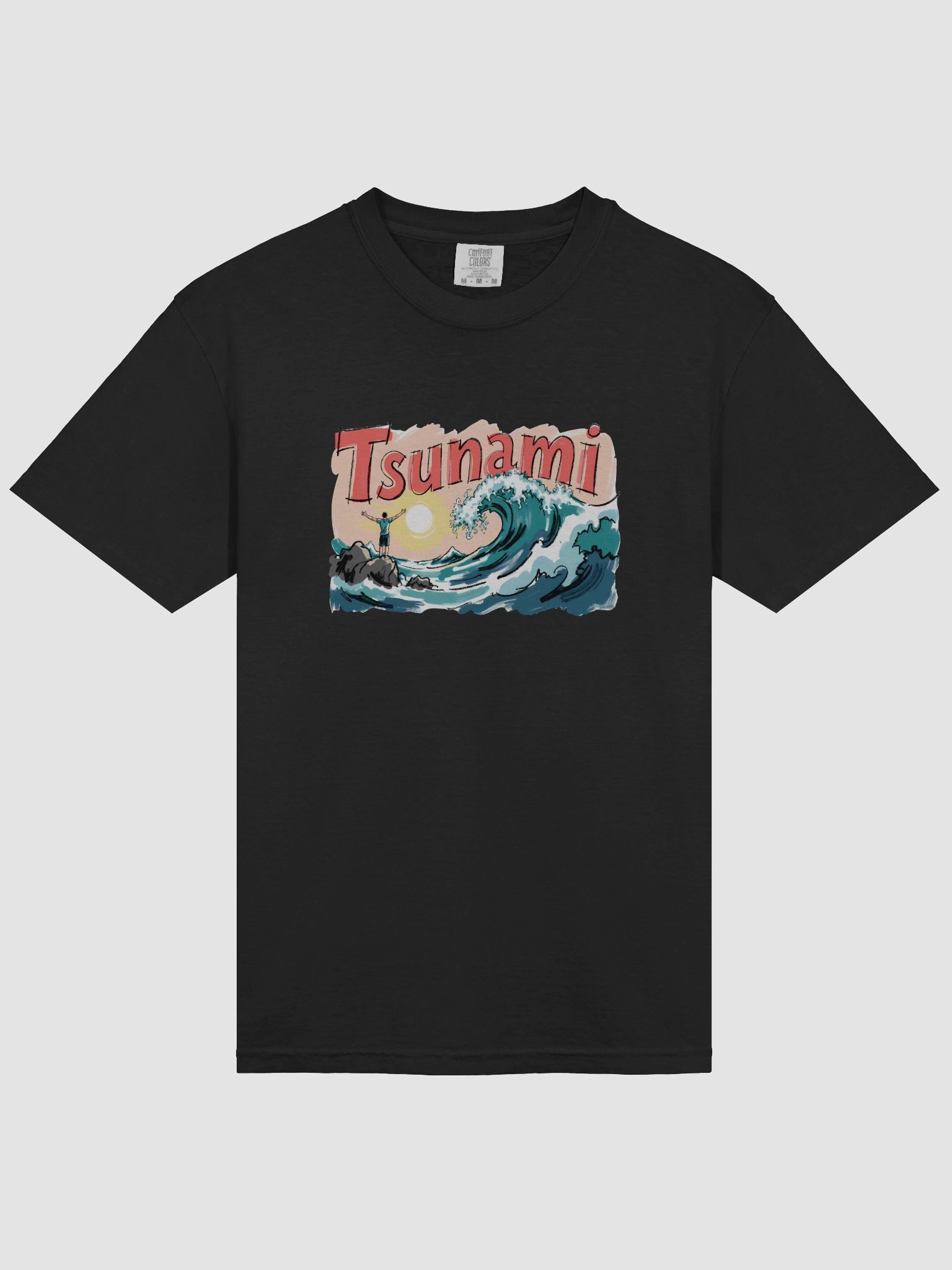 Tsunami Warning Heavy weigh T-Shirt product image (14)