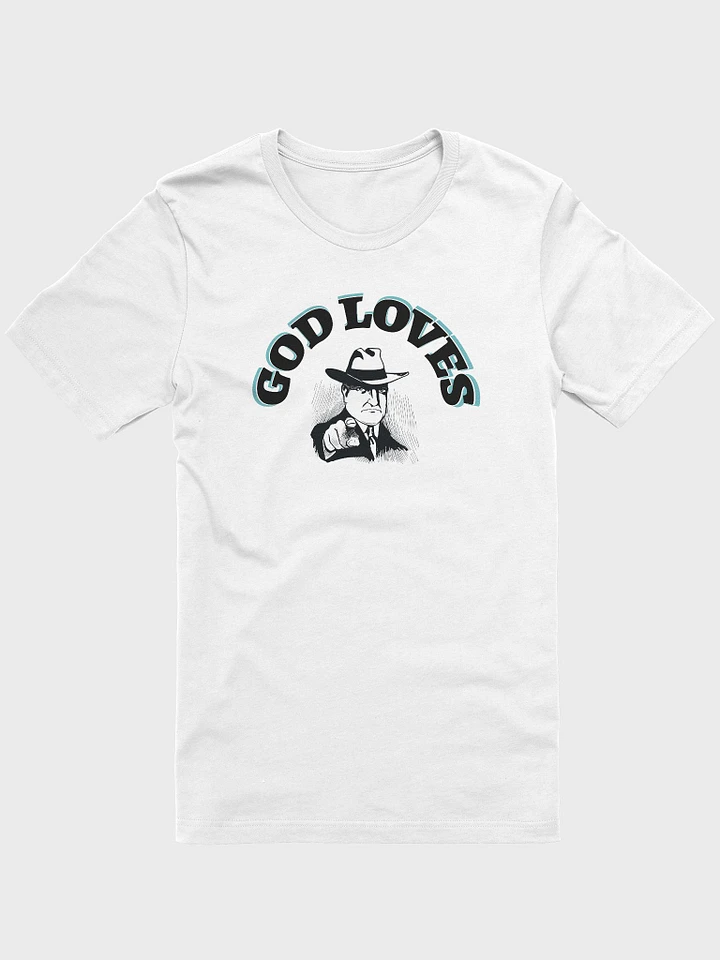 GOD LOVES YOU. Fragmented Cyan T-Shirt product image (1)