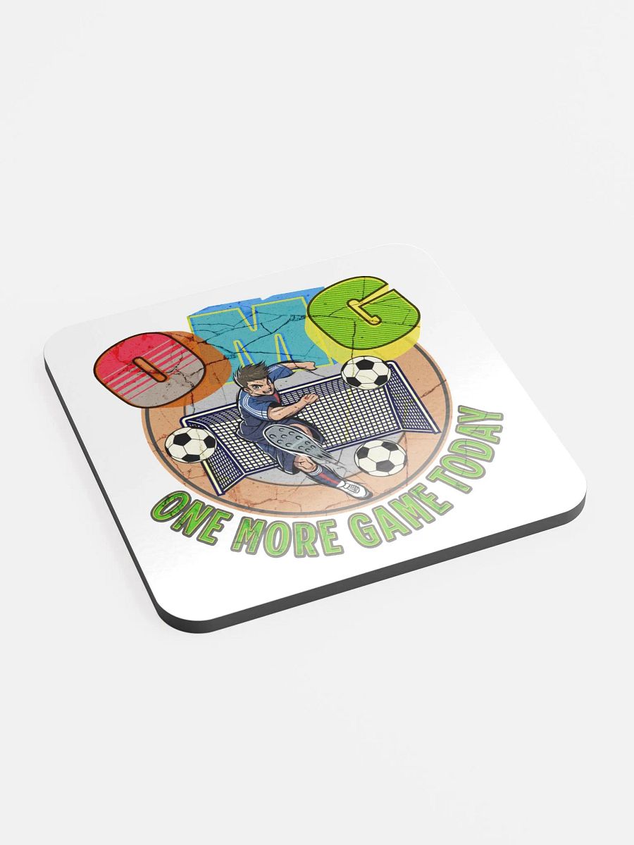 OMG One More Game Today Soccer Kick Glossed Cork Coaster product image (3)