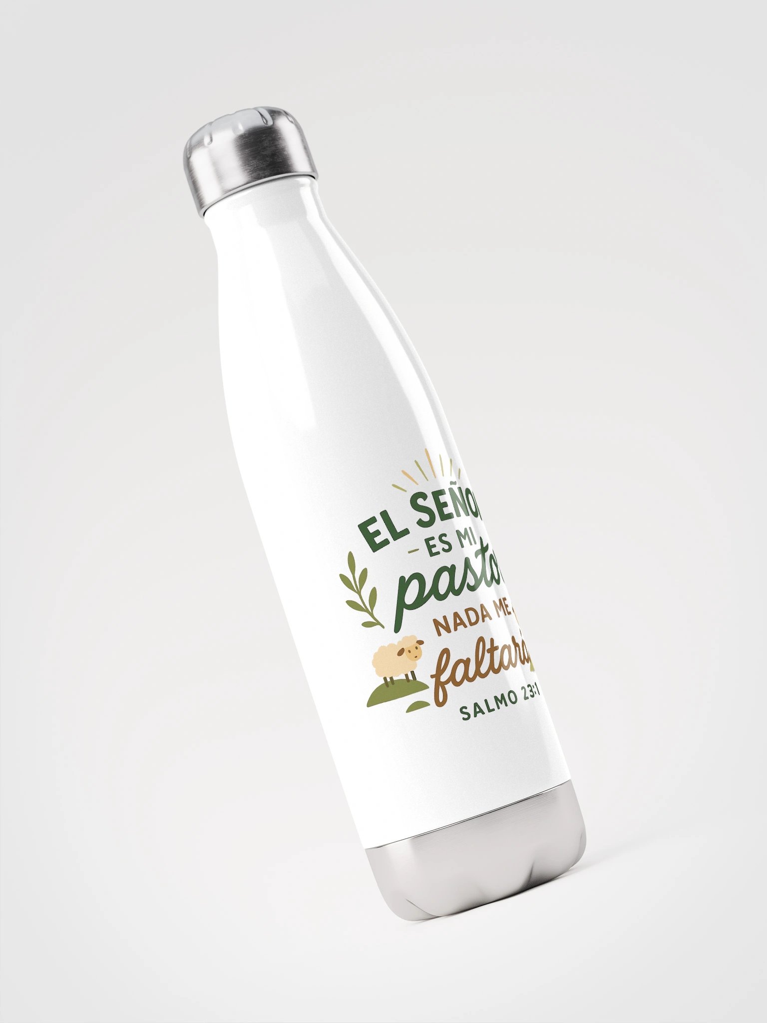 Stainless Steel Water Bottle – “El Señor es mi Pastor” – Spanish Bible Verse product image (3)