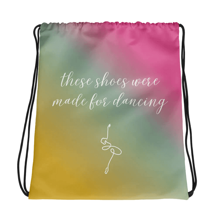Drawstring Dance Bag | Multicolour Gradient with White Logo and Quote product image (1)