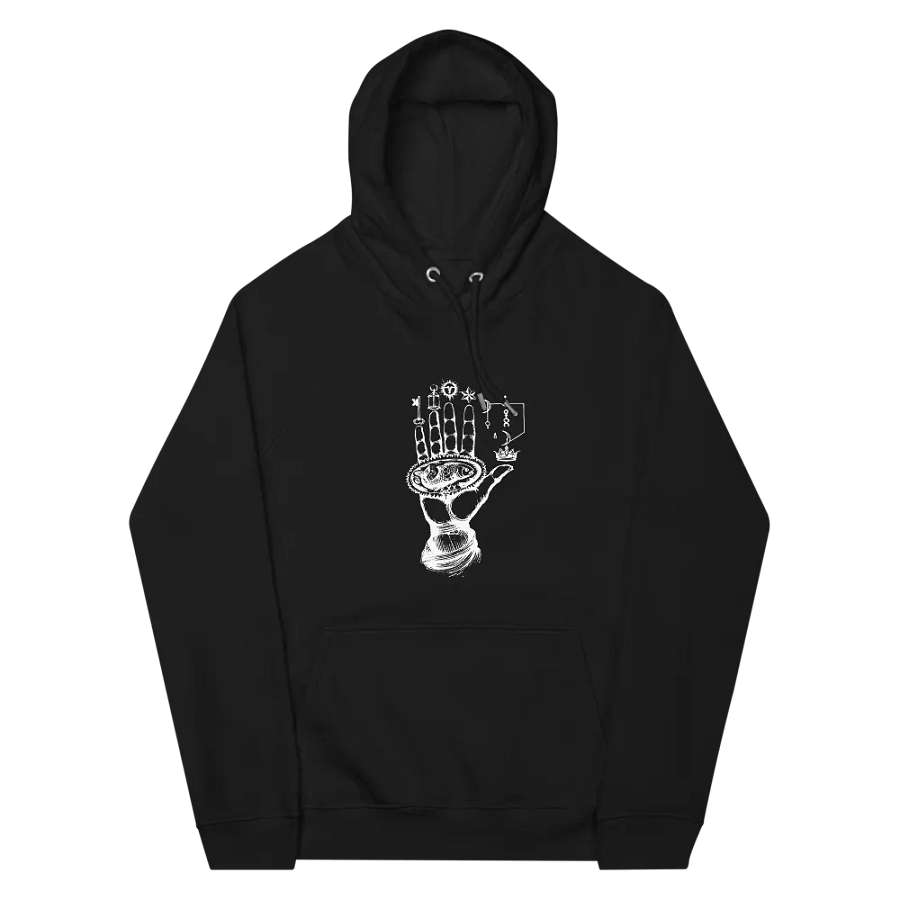 [Hand of Mysteries 3 - White] - Unisex Eco Raglan Hoodie product image (4)