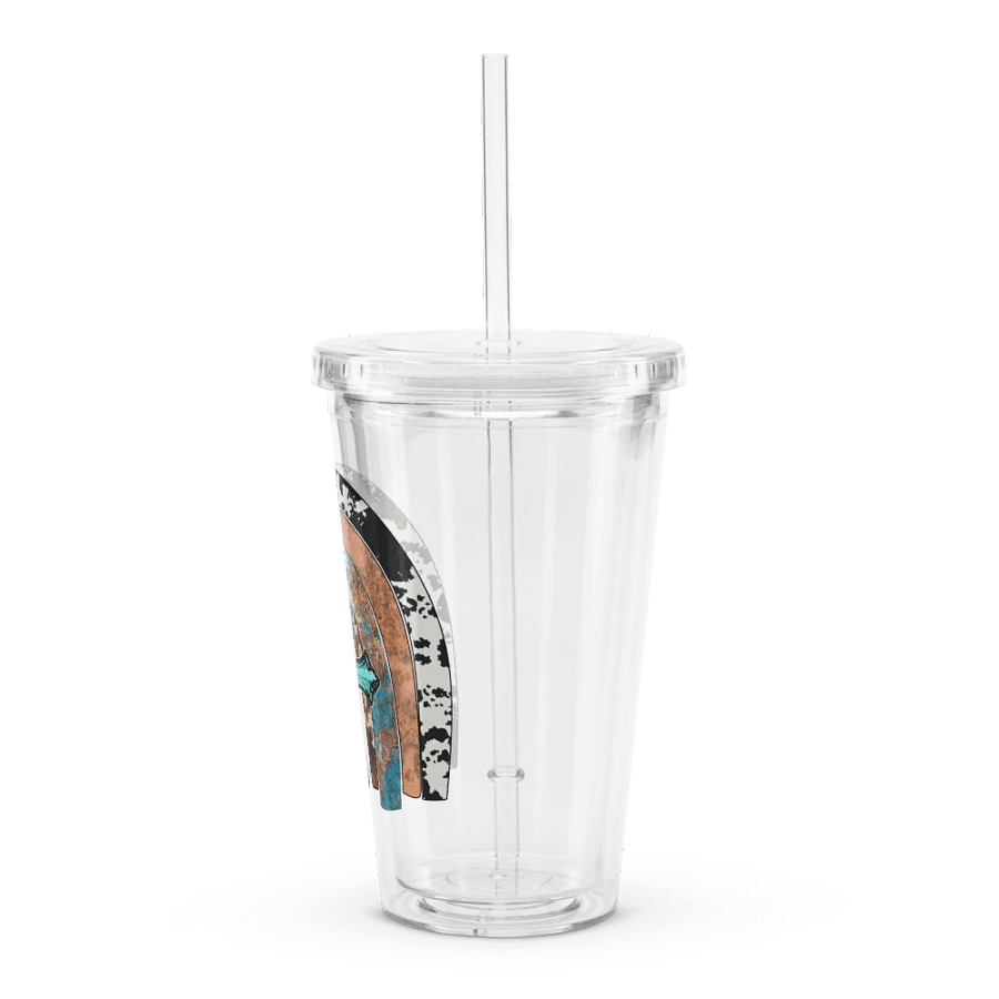 Jesus Rainbow Cowhide - Double Wall Clear Plastic Tumbler product image (4)