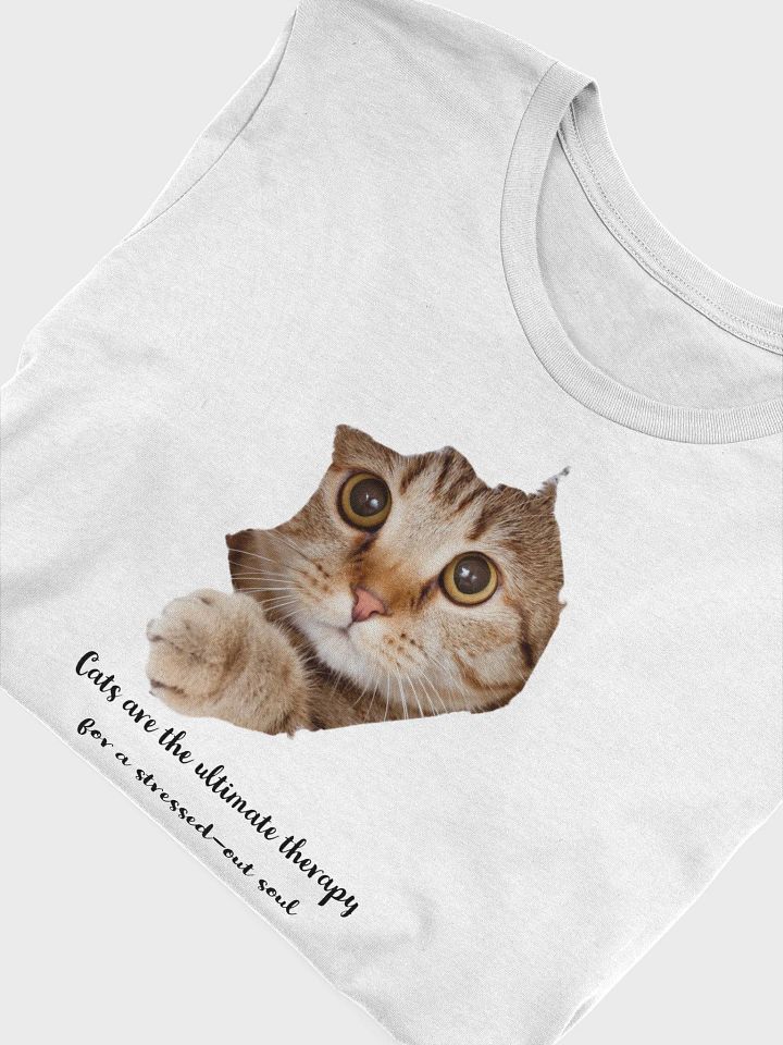 Pawsitively Adorable: Cat Print Tee Design, White T-shirt product image (1)
