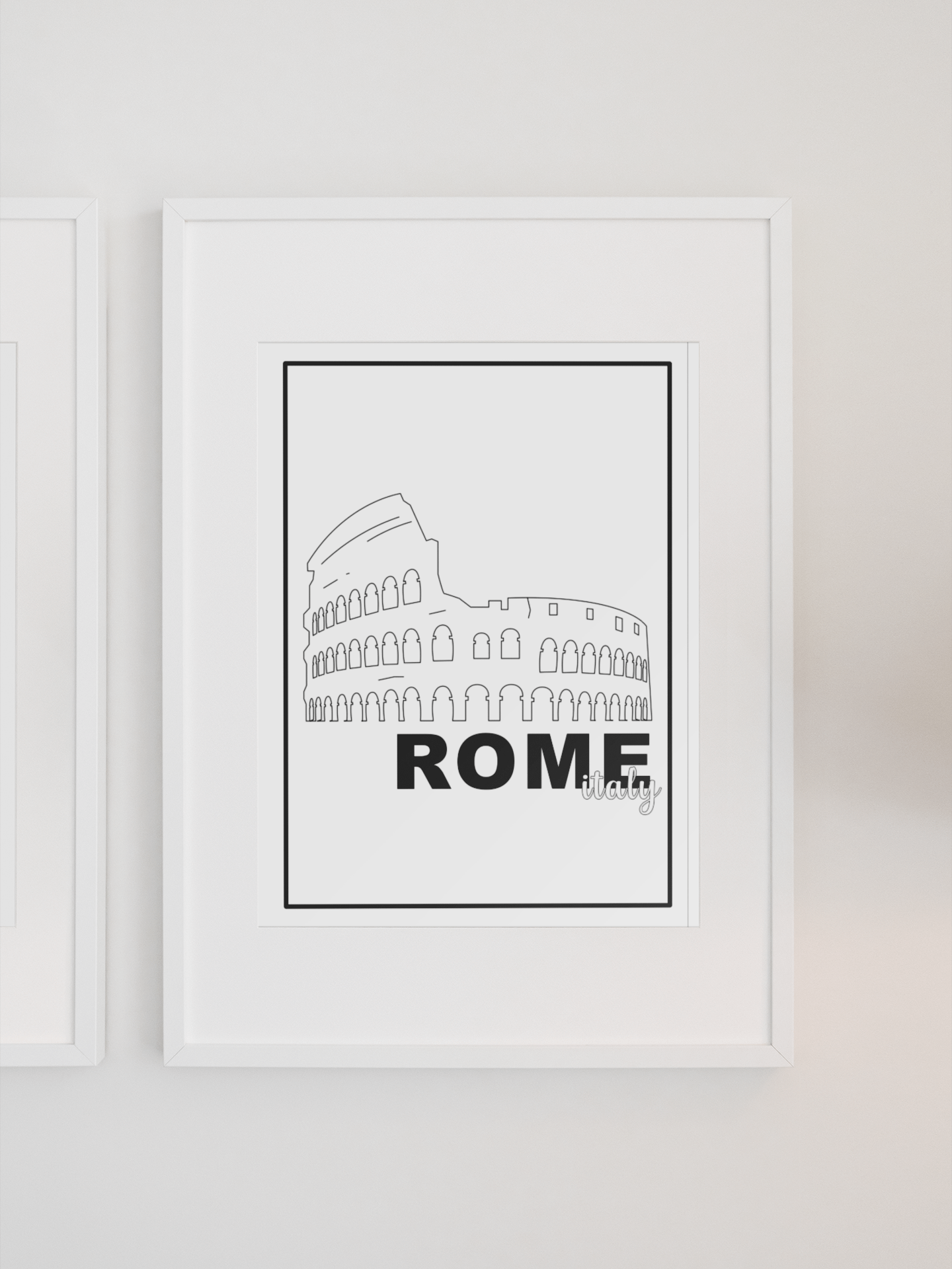 Colosseum Line Art Poster, Rome Italy Landmark Illustration, Minimalist Historic Ruins Drawing, Chic Italian Travel Wall Art Decor product image (1)