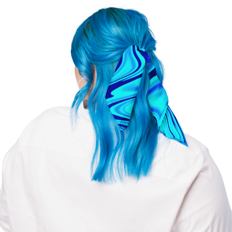 Bandana - Light and Dark Blue Digital Fluid Art product image (4)