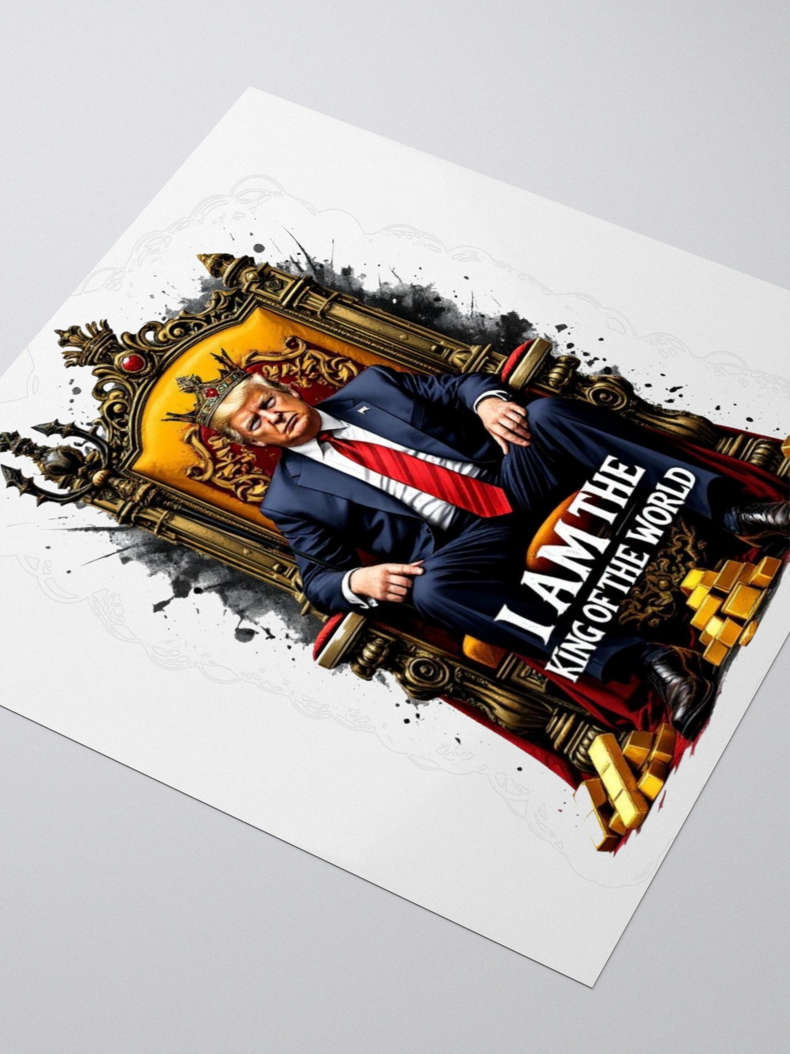 Trump No Kings of the World Throne Sticker Satire product image (8)