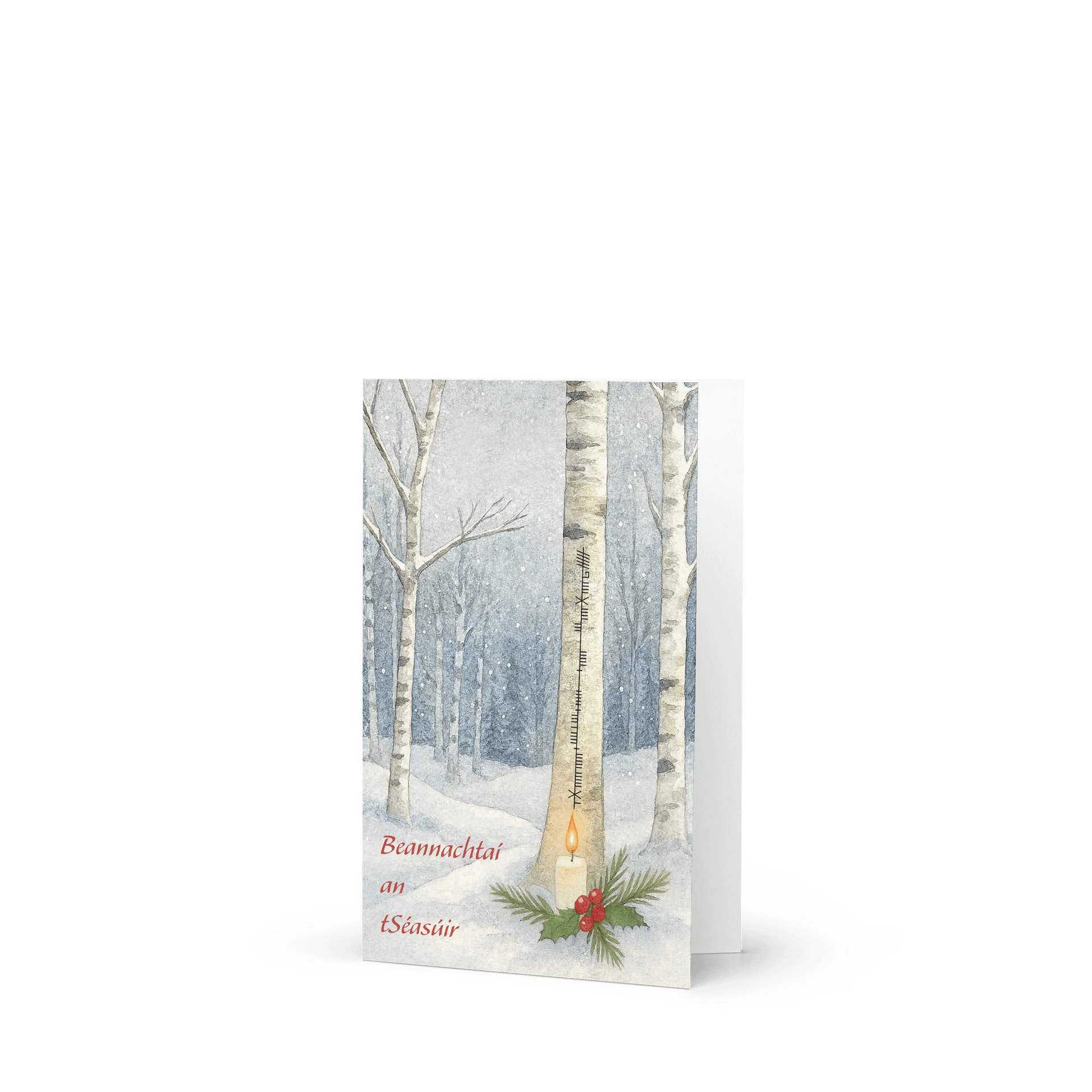 Beannachtaí an tSéasúir Ogham Card – Irish Season’s Greetings in Celtic Script product image (2)