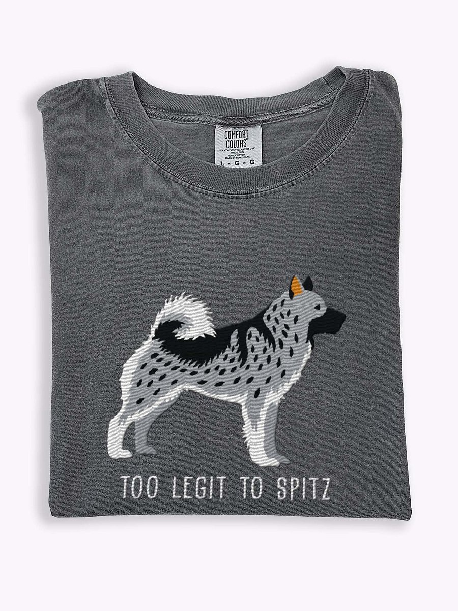 Too Legit to Spitz T-Shirt(Embroidered) of a Norwegian Elkhound(Gray) product image (1)