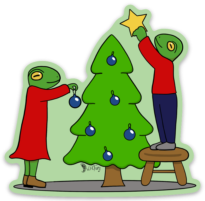 Christmas Tree Frog Sticker product image (1)