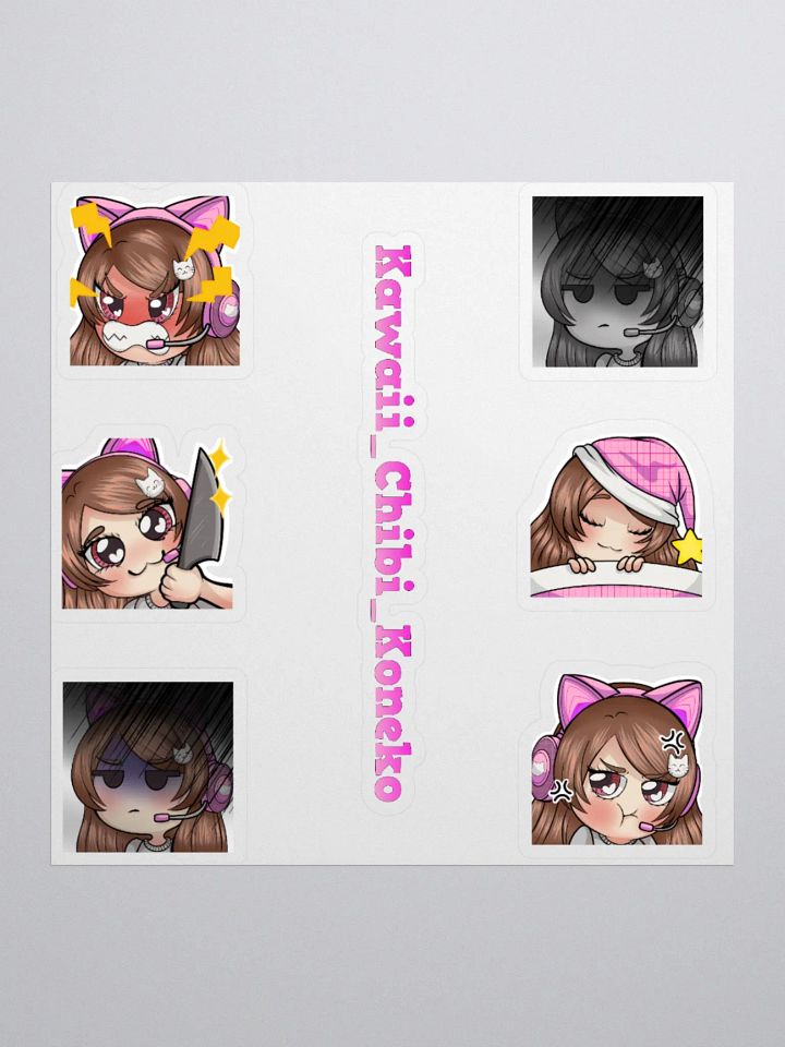 Koneko kiss cut sticker sheet Subaartist art product image (1)