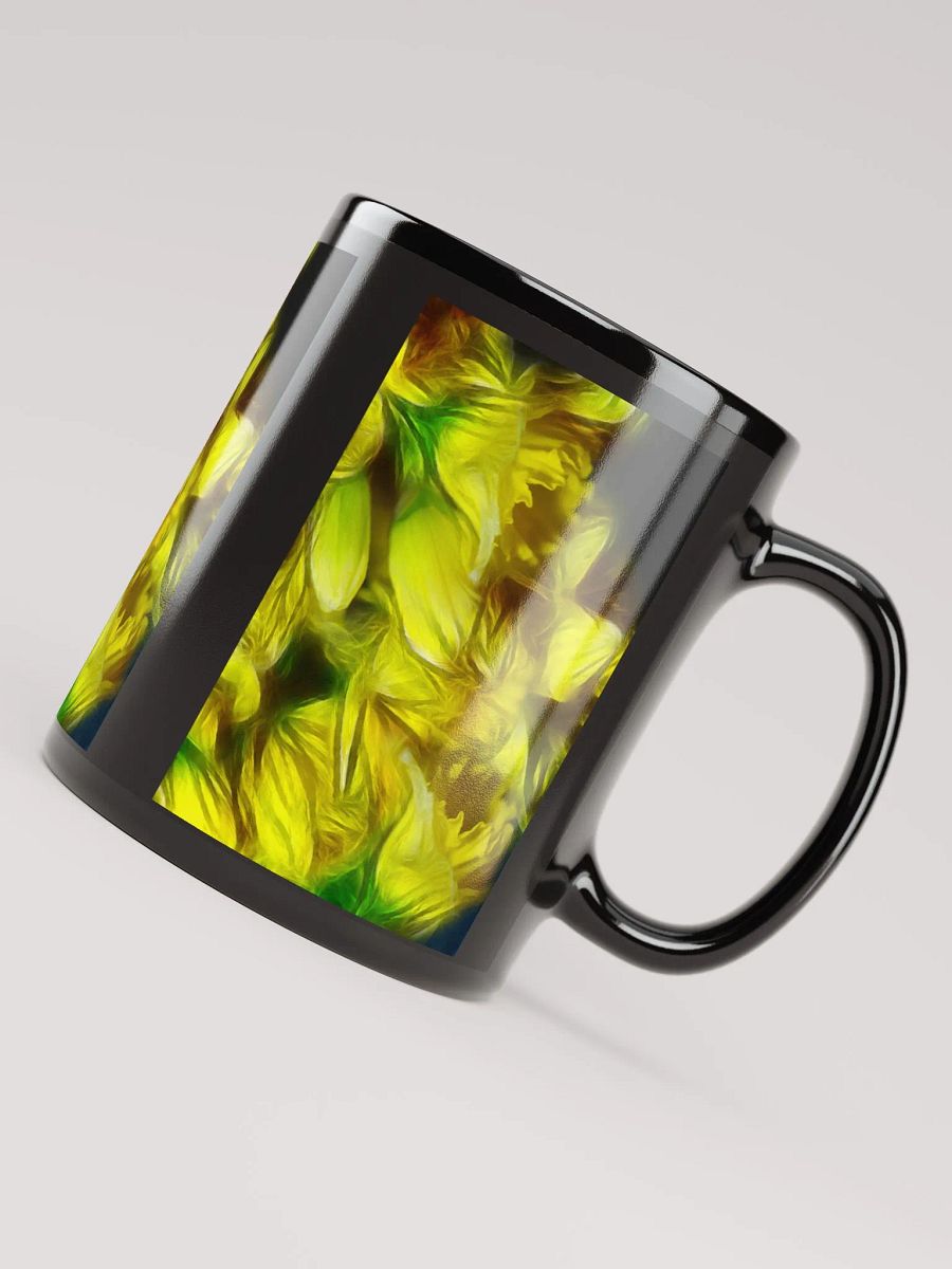 Abstracted Yellow Daffodils Black Coffee Mug product image (4)