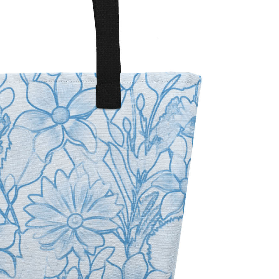 Line art Light blue and Dark blue Floral/All-Over Print Scrunchie by Sublicolor product image (3)