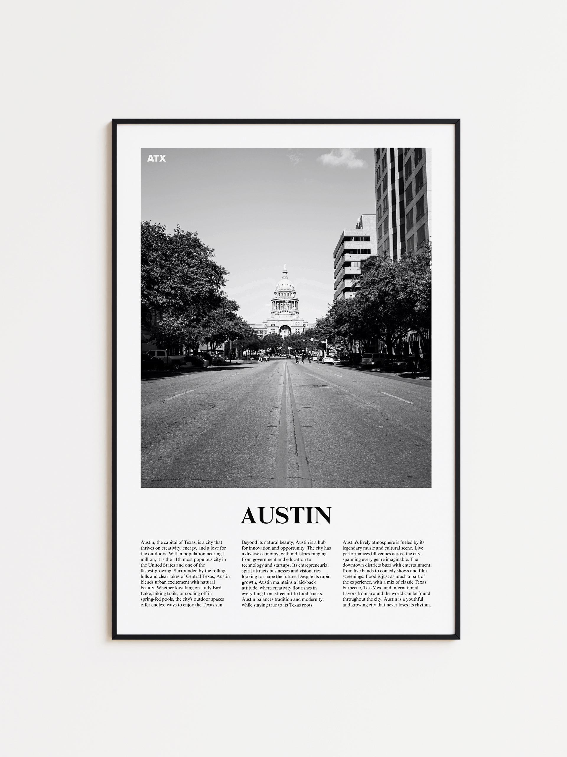 Austin 03 Newspaper Poster | Framed product image (1)