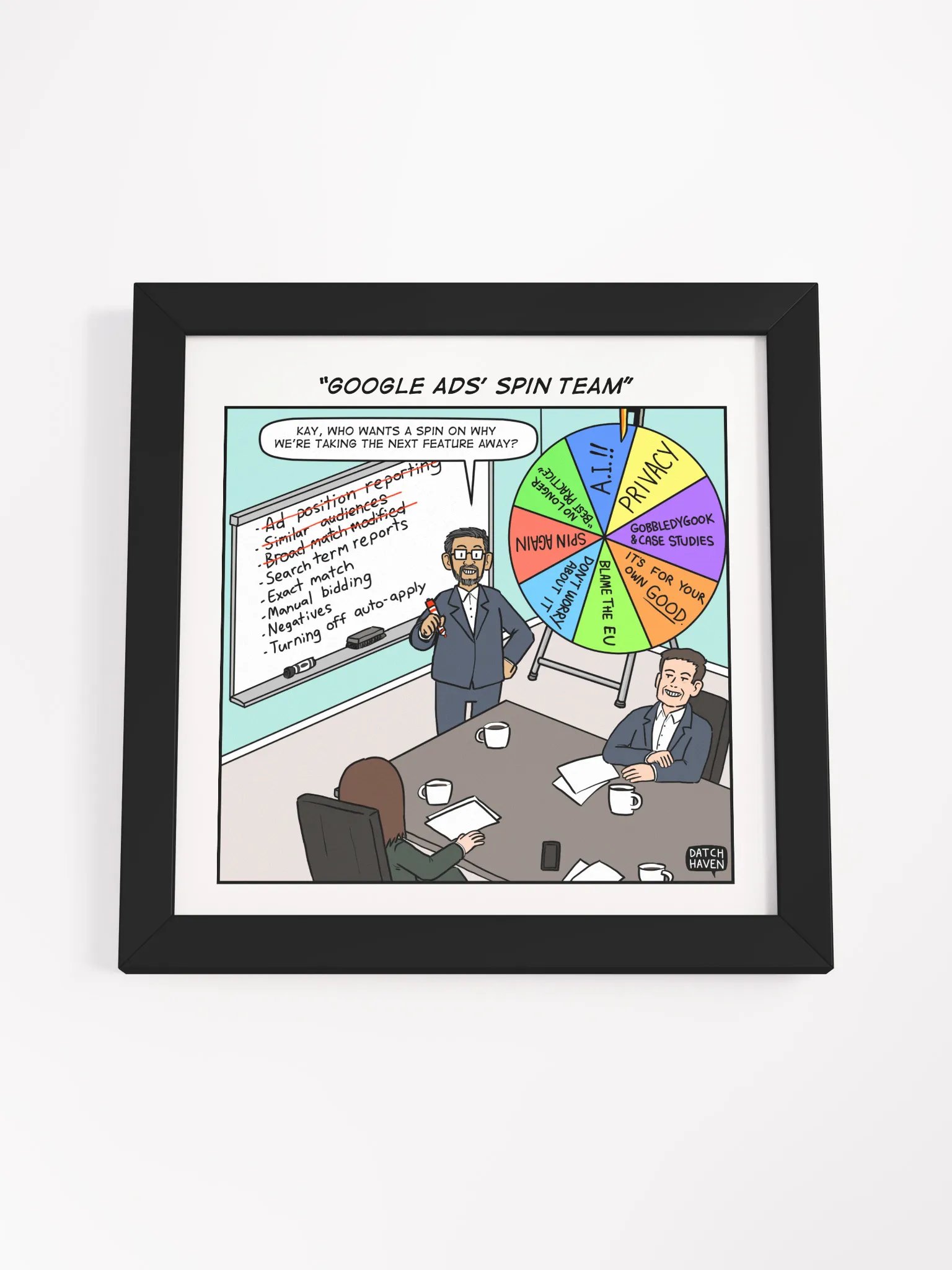 "Google Ads spin team" framed poster (square) product image (20)