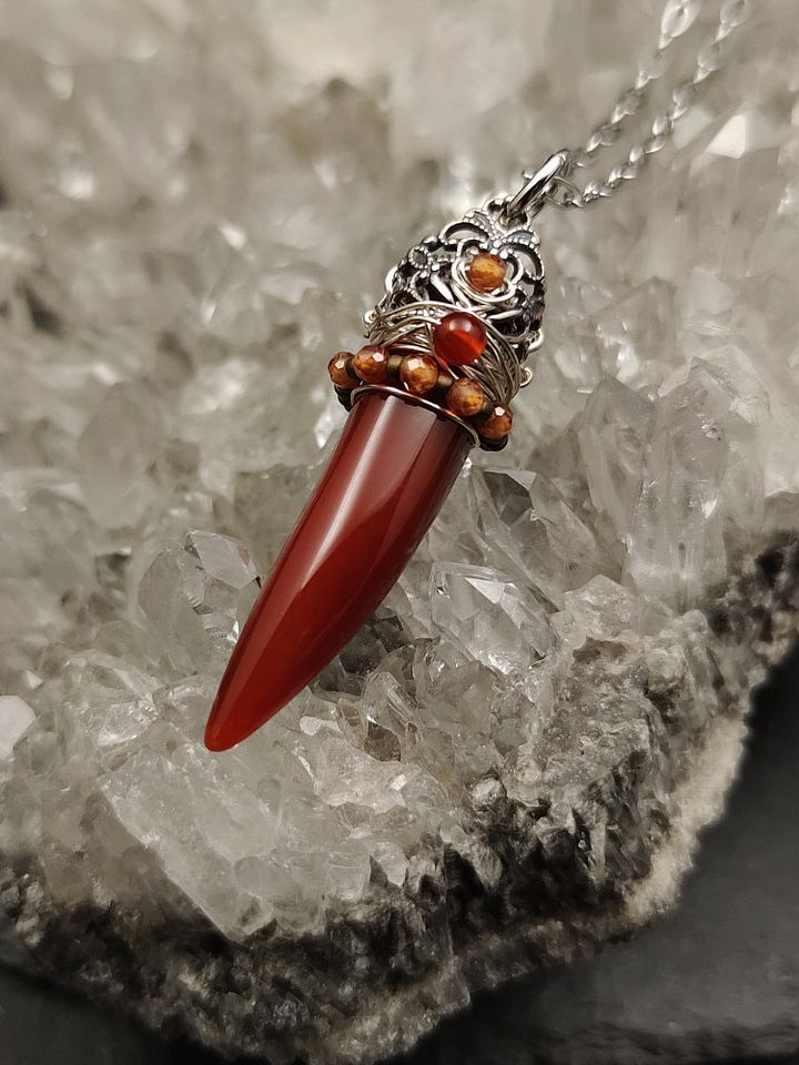 Wrapped Talisman - Carnelian Spike product image (2)