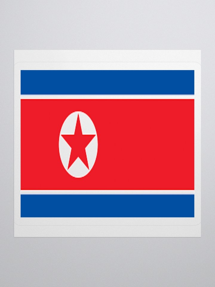 North Korea Flag Sticker | Red Star Design | Durable Vinyl | 3 Sizes product image (3)
