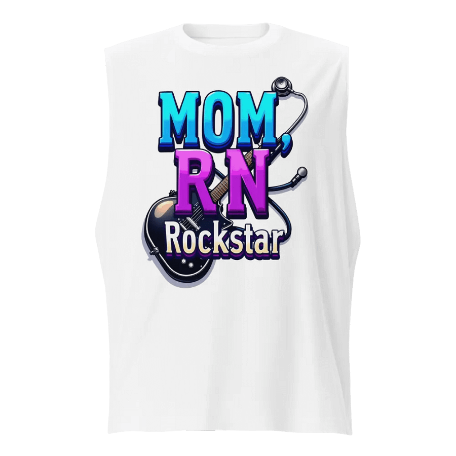 Rockstar, RN, mom, guitar Tribute Muscle Tank product image (5)
