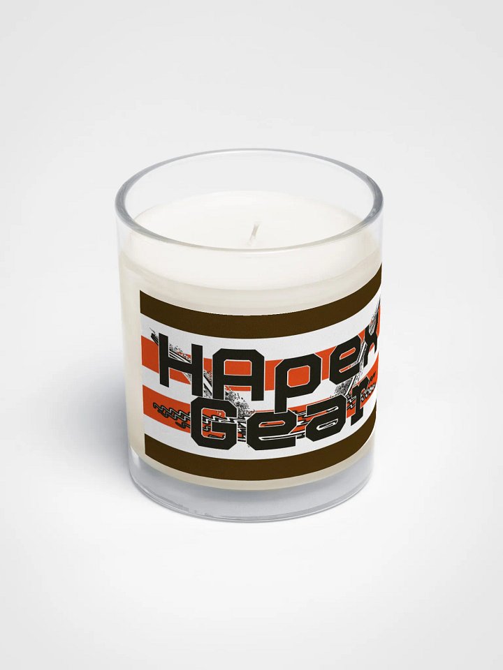 Black HApex Gear White Logo - Soy Wax Candle In A Clear Glass Jar product image (2)