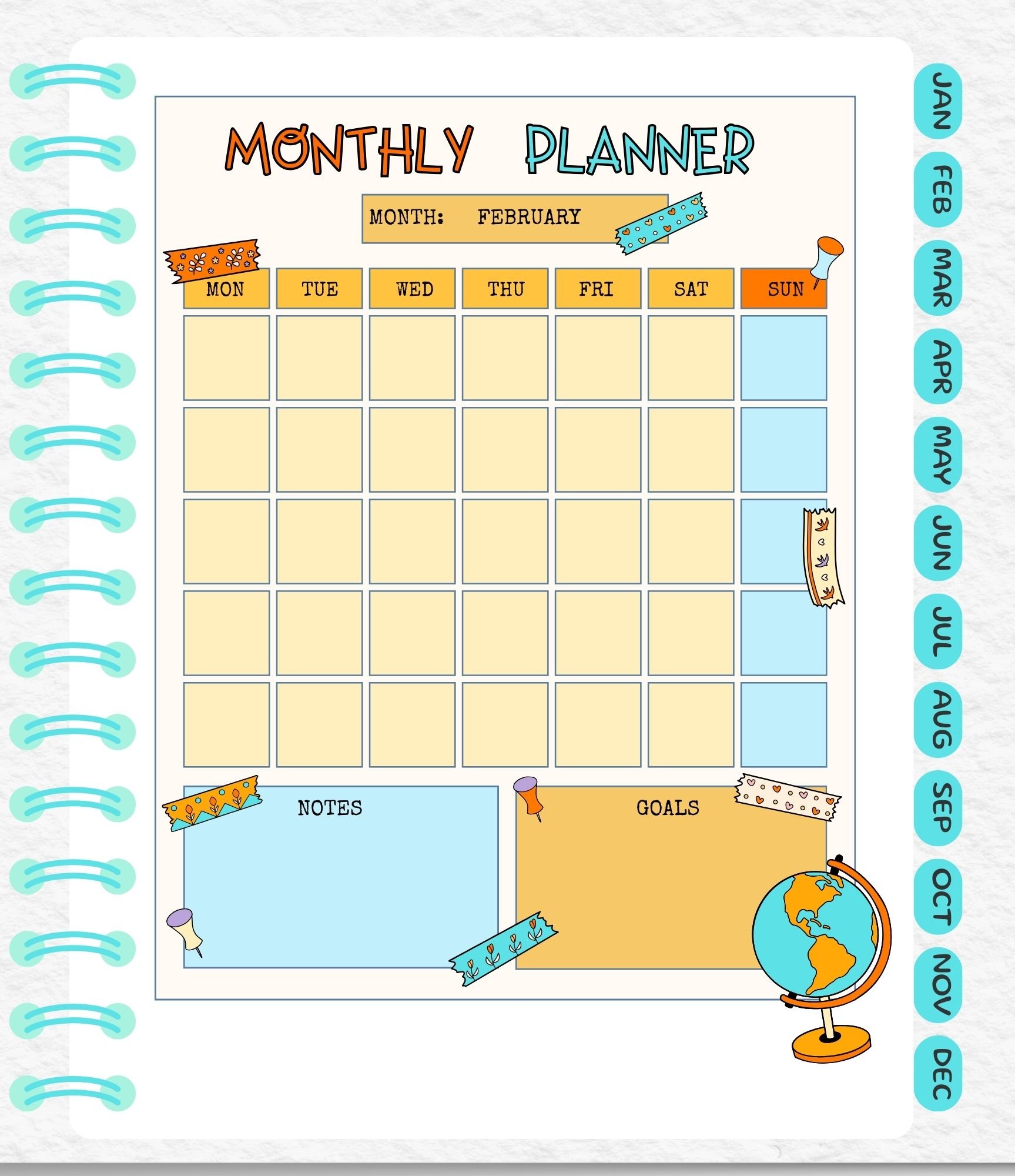 Bright Digital Monthly Planner for Schoolers product image (4)