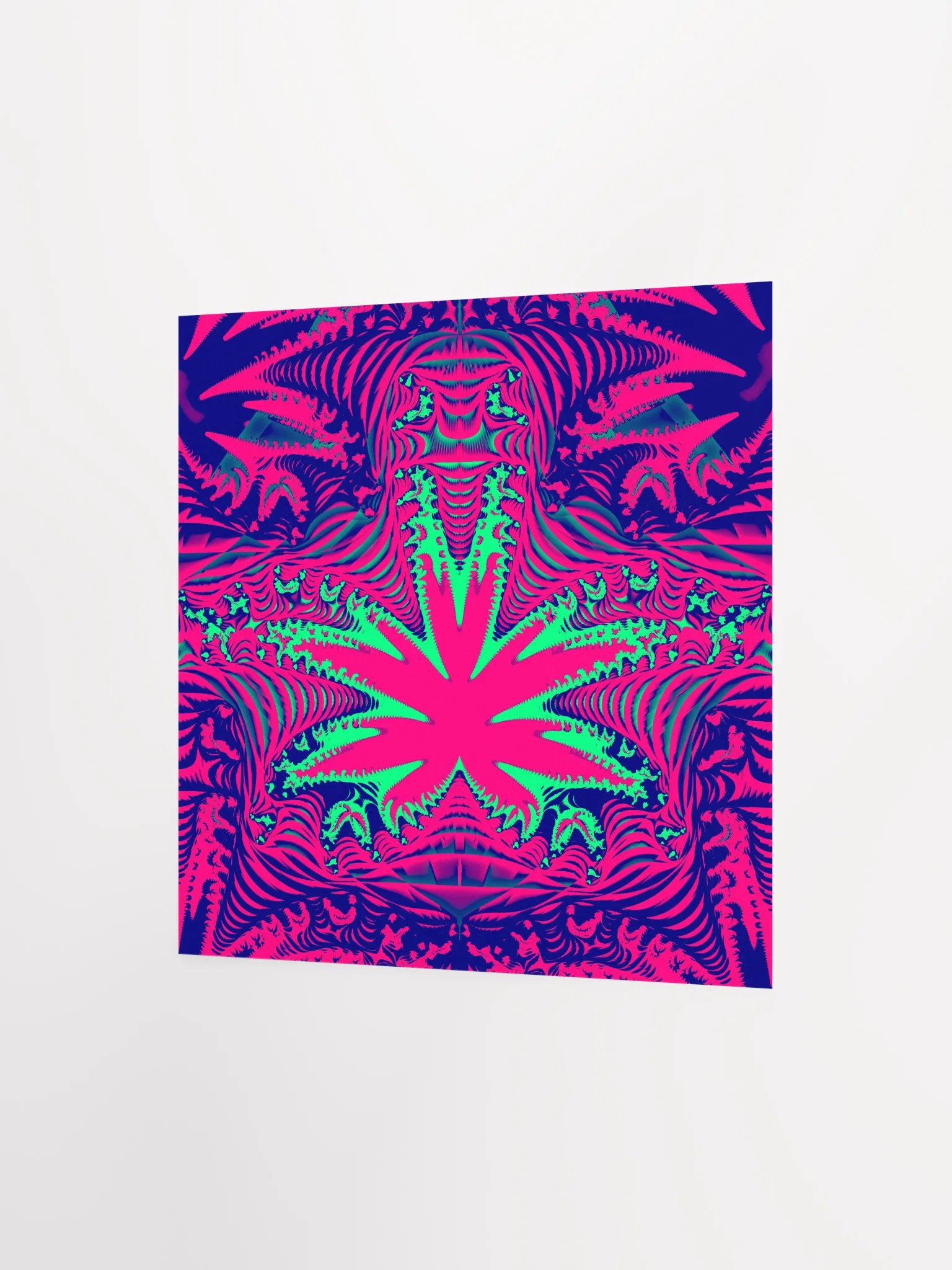 Pink Pot Leaf Poster, Psychedelic Cannabis Art, Weed Lover 420 High Home Decor product image (2)