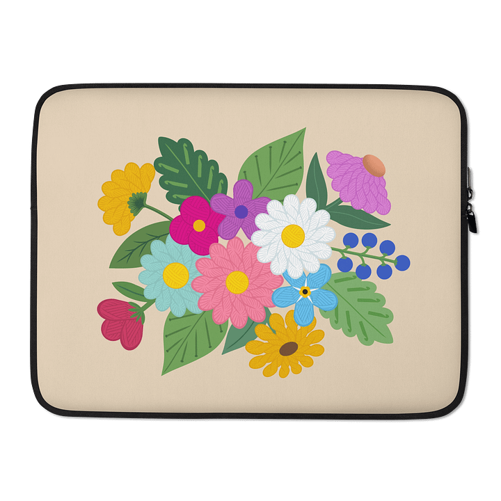 Yarn Floral Print Laptop Sleeve product image (2)