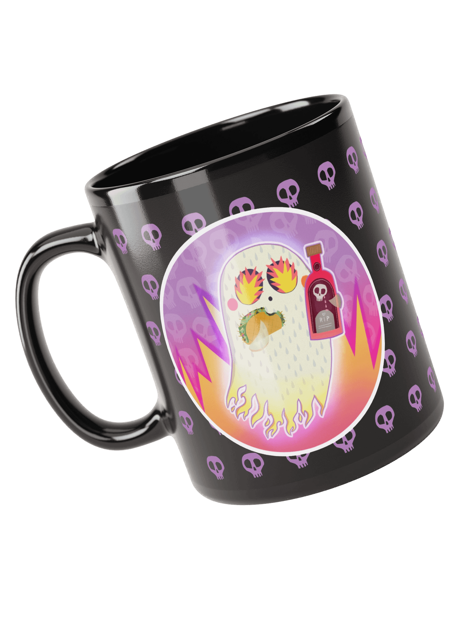 Pastel Little Ghost Hot Sauce - Black Ceramic Mug product image (5)