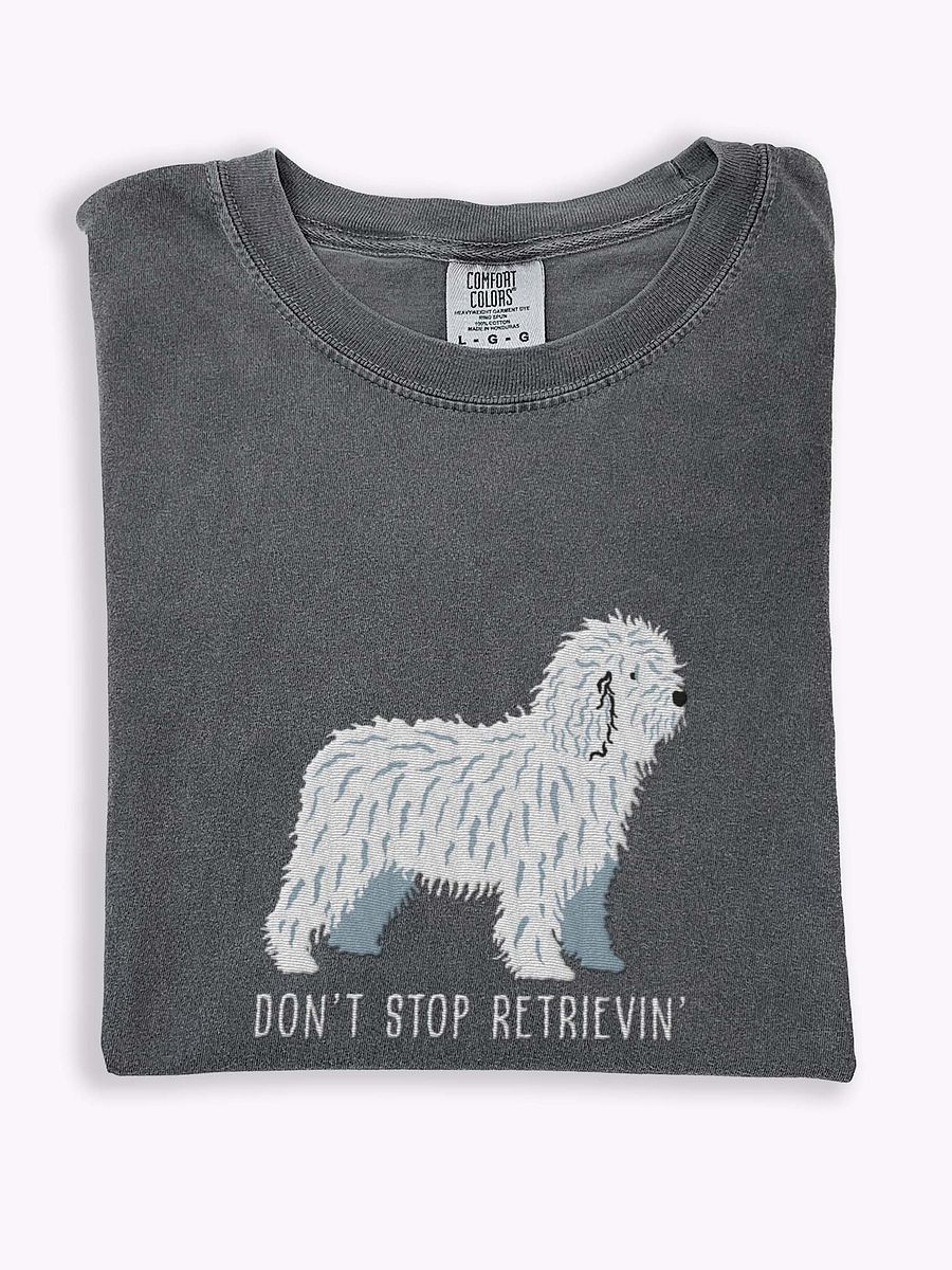 Don't Stop Retrievin' T-Shirt(Embroidered) of a Spanish Water Dog(White) product image (1)