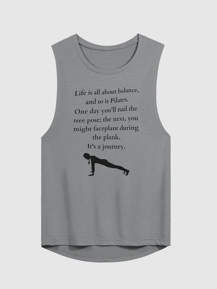 Pilates Journey Muscle Tank Top – "Life is About Balance" - Black Text product image (1)