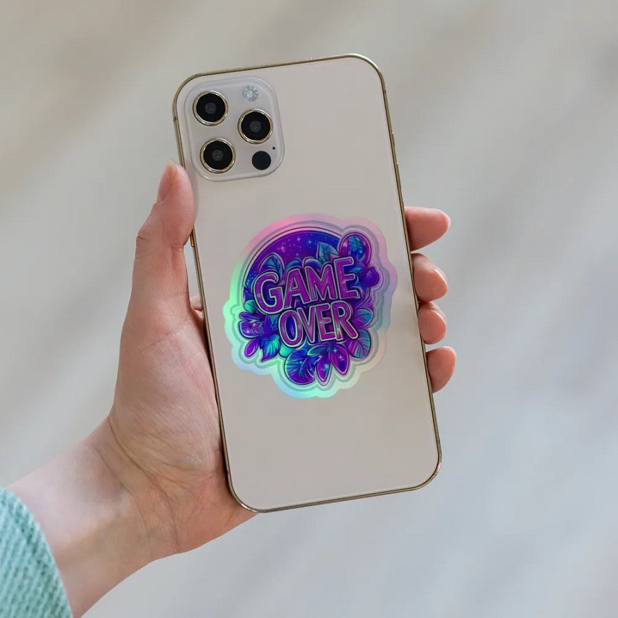 Game Over Holographic Sticker product image (8)