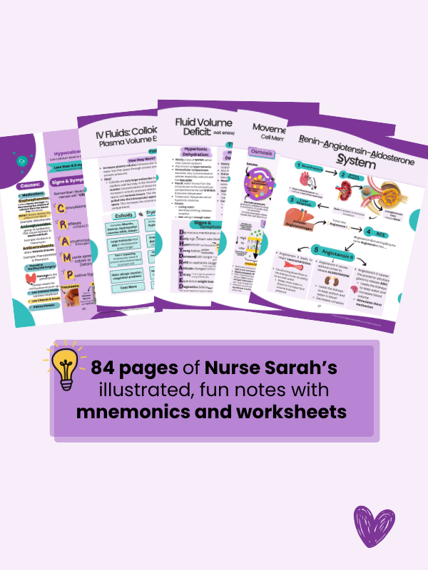 Fluid & Electrolytes: Notes, Mnemonics, & Quizzes by Nurse Sarah (Digital) product image (2)