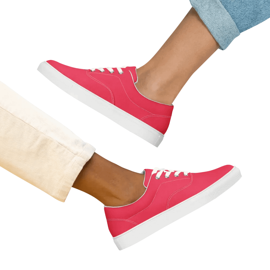 Muse Coquette Lace-Up Canvas Shoes (Strawberry pudding) product image (11)