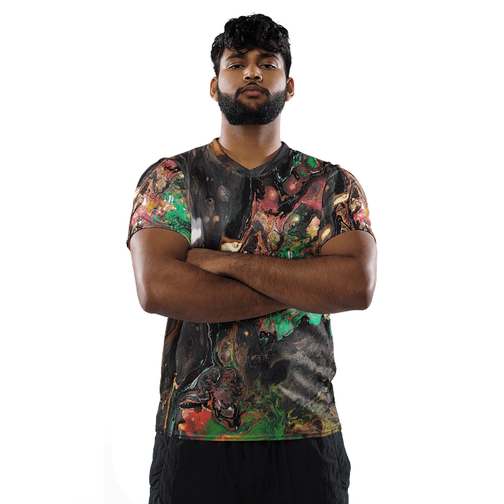 Bucket of paint creates galaxies Eco-Friendly All-Over Sports Jersey product image (2)