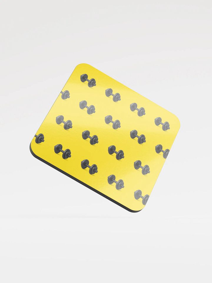 Yellow Black Dumbbell Cork Coaster product image (1)