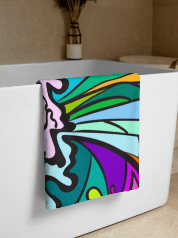 Vibrant Abstract Splash Towel - Wave at Sunset product image (2)
