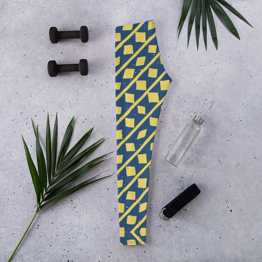 Dynamic Yellow Geometric Movement Leggings product image (2)