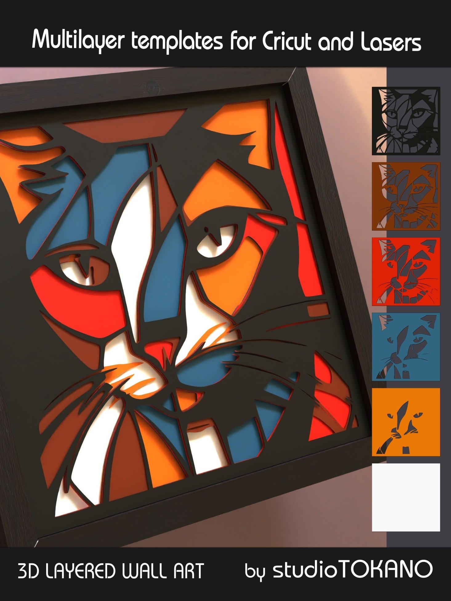 Picasso Cat 3D Mandala Template product image (7)