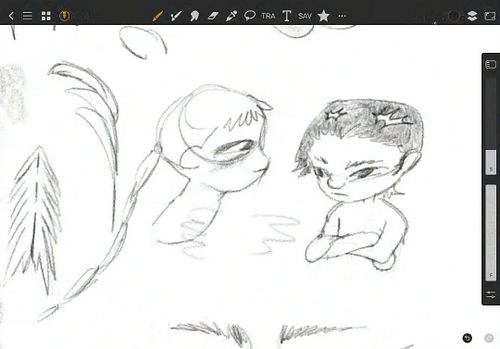 I've been drawing again :') 

Image description: Screenshot of my sketches. Drawn with a graphite brush, I drew some plant fo...