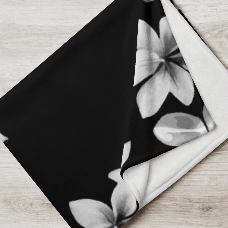 Volcanic Ash Caribbean Flower Print | Hypoallergenic Throw Blanket product image (7)