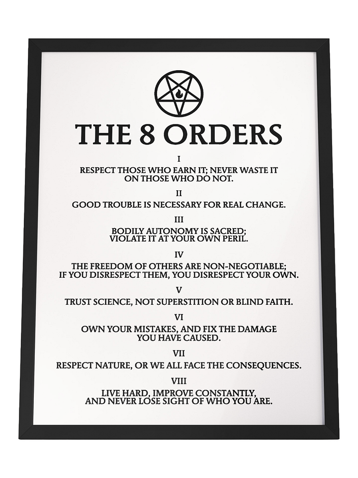The 8 Orders, Faults or Statements - Picture Frame product image (1)
