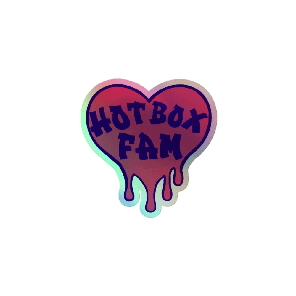 HOT BOX FAM SOLID PINK & BLUE LOGO STICKER product image (1)
