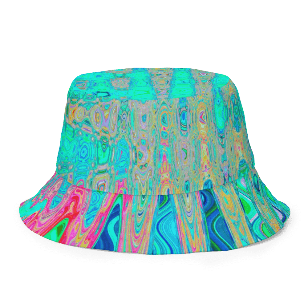 Groovy Abstract Retro Rainbow Atomic Waves Bucket Hat product image (8)