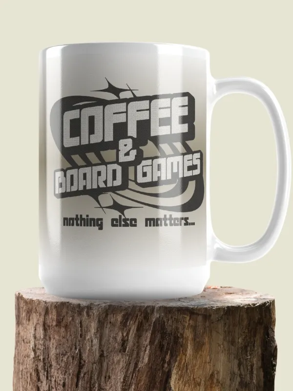 Retro Coffee & Board Games Mug, large 15oz Coffee Cup product image (1)