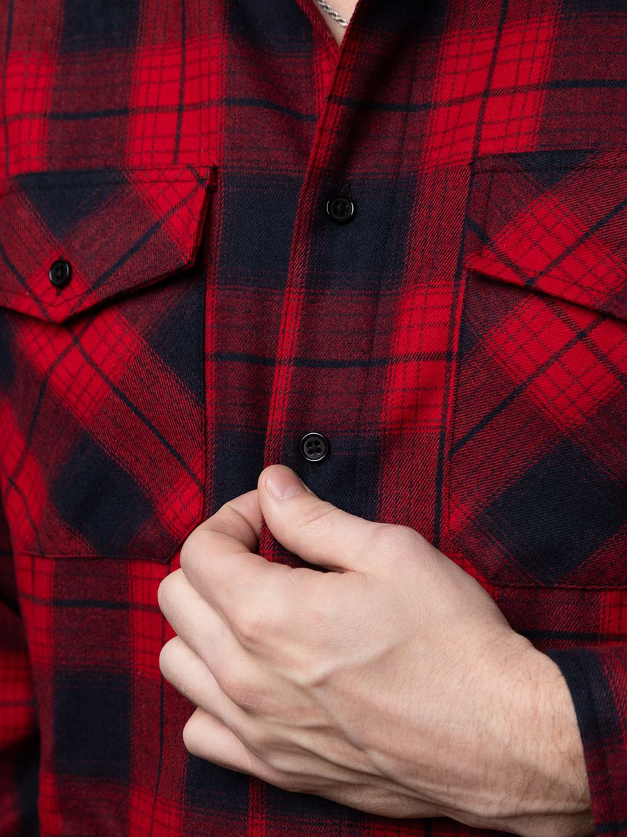Flannel Button Up - Red/Black product image (5)