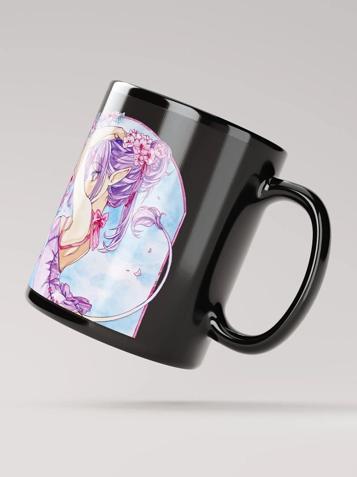 Unicorn and Lilac Black Glossy Mug product image (2)