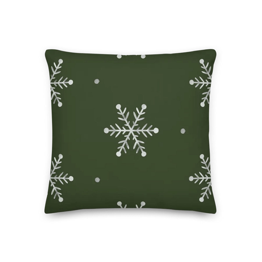 Green Holiday Snowflake Pillow product image (1)
