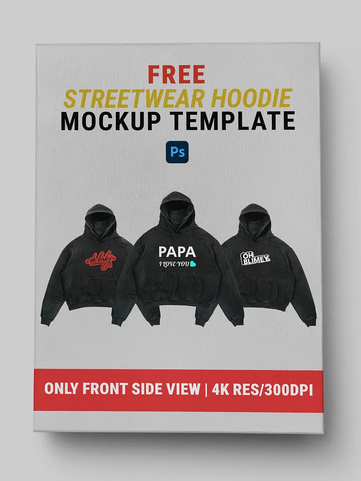 FREE Streetwear Hoodie Mockup Template product image (1)