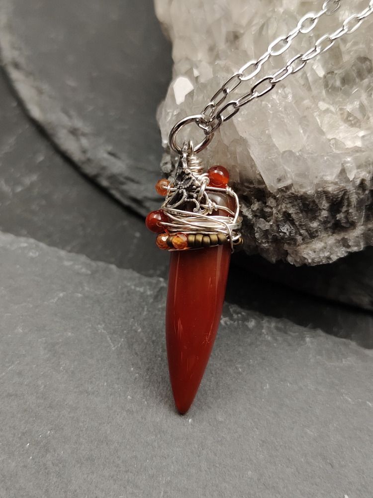 Wrapped Talisman - Carnelian Spike product image (4)
