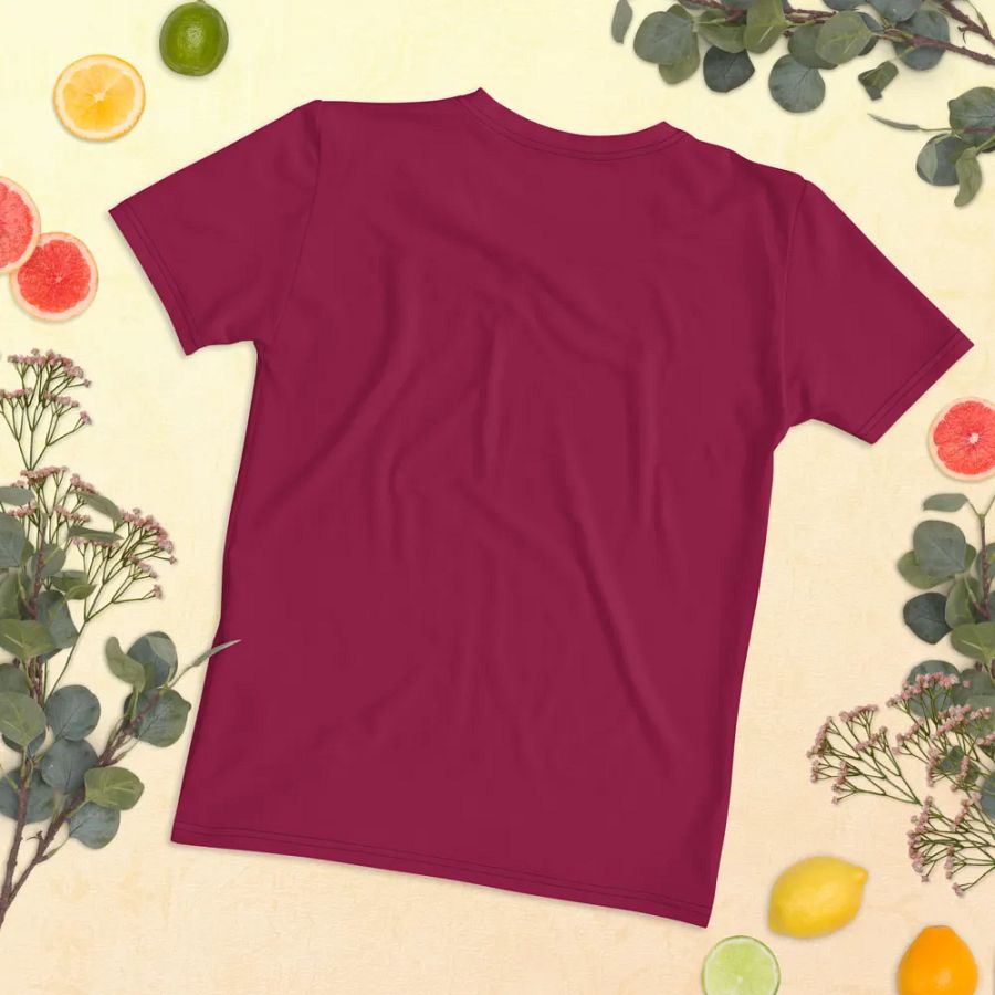 Plain Dark Red True Summer Women's Crewneck Polyester Heavyweight Premium T-Shirt by Treasure Pie product image (11)