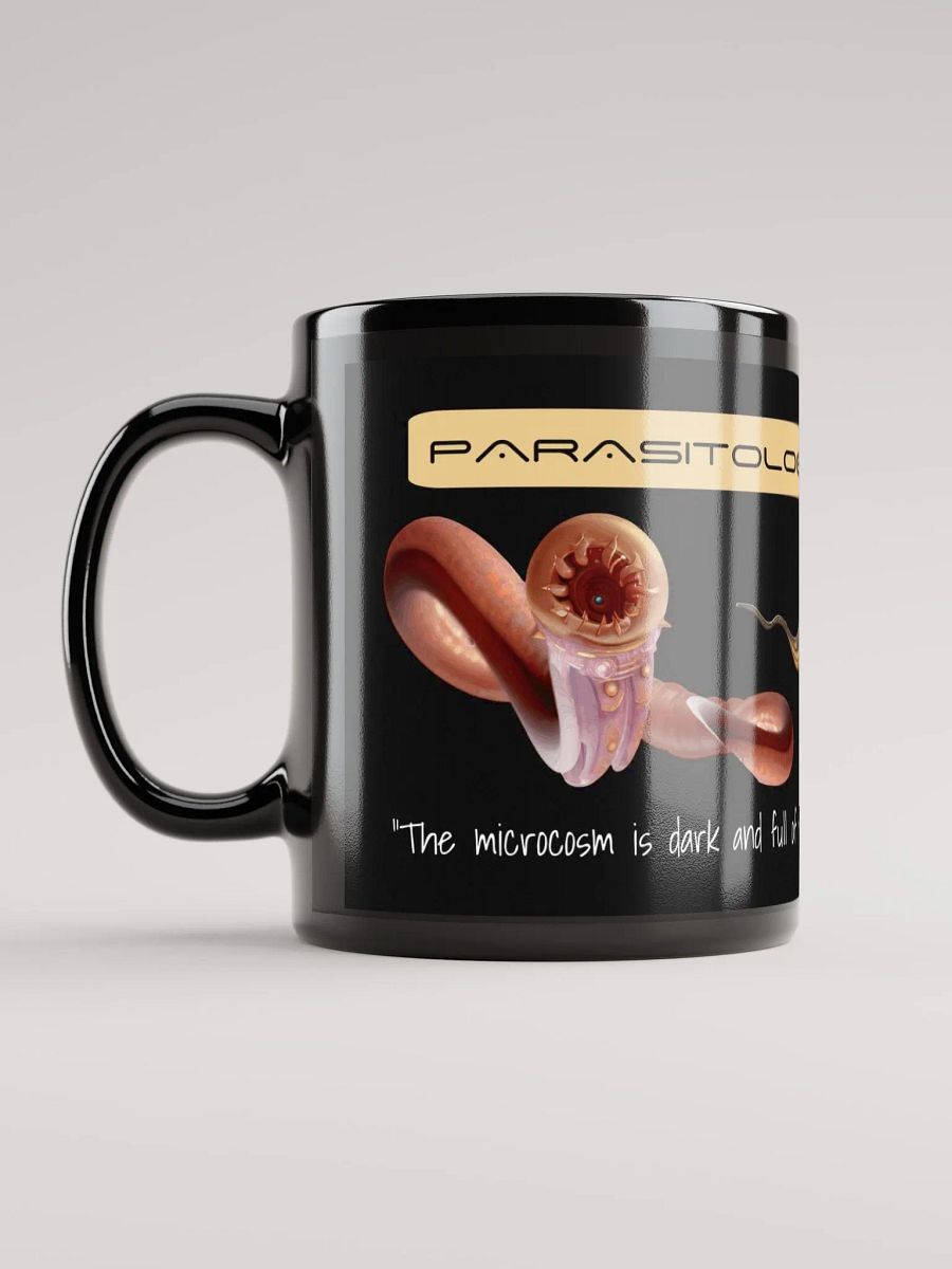 Black Ceramic Parasitology Mug - Science Lover Gift - parasites- Microbiologist- researcher-protozoa- worms product image (7)